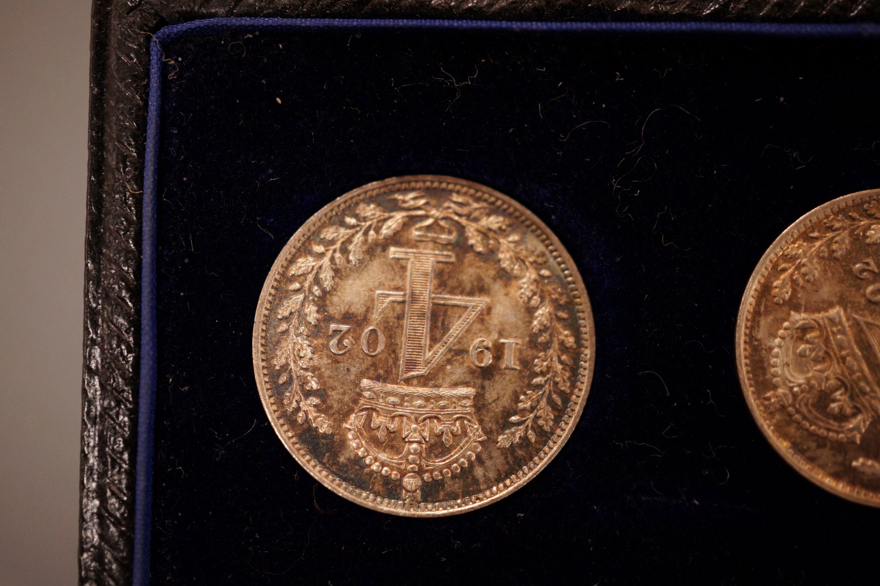 A cased Edward VII Maundy money set 1902